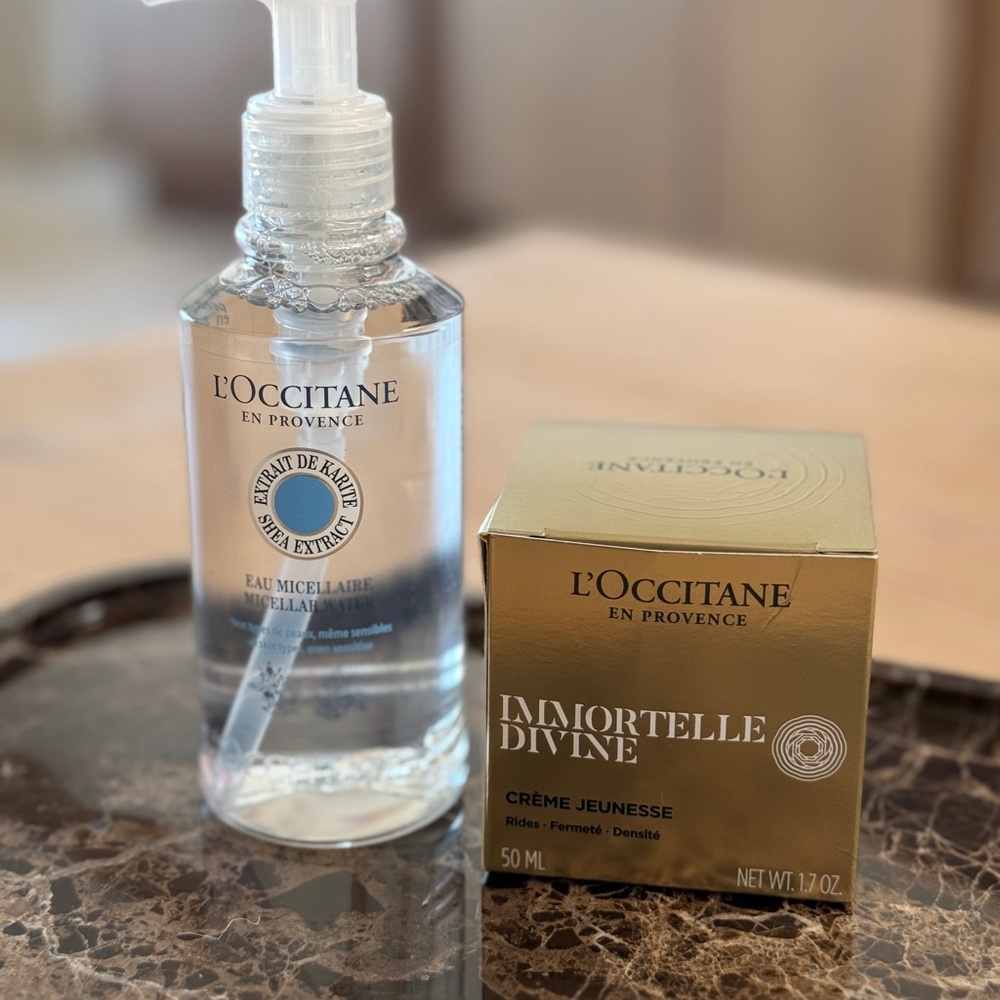 L'OCCITANE Immortelle Divine Cream and Micellar Water Set - Gold and Clear - Picture 7 of 8
